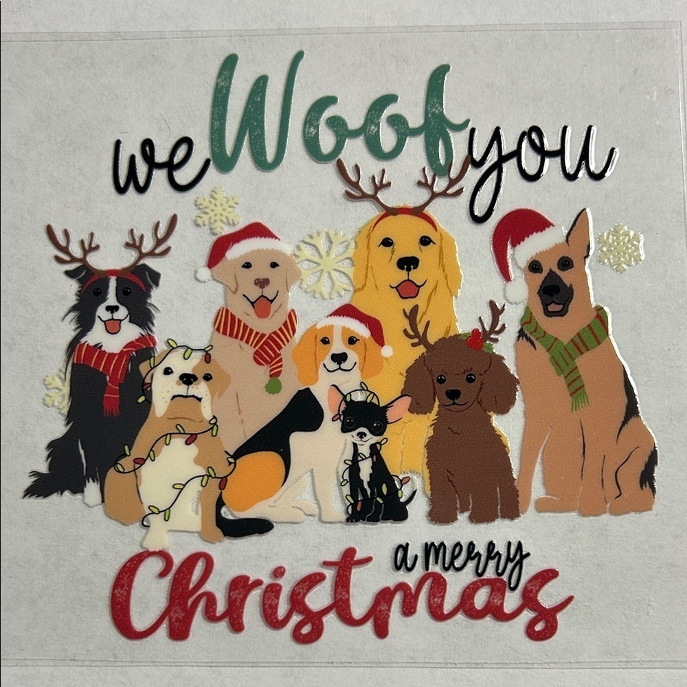 Woof You Merry Christmas Cup Decal
